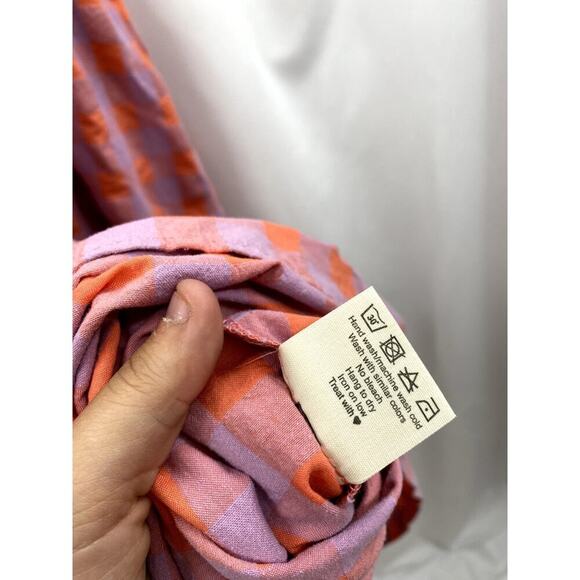 OFFON Oversized seersucker checks dress SILVINA - Picture 8 of 11